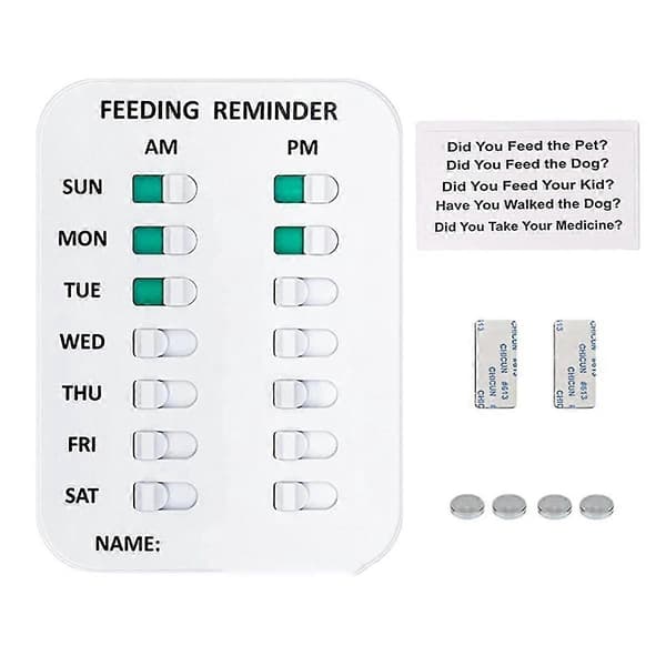Dog Feeding Reminder, Magnetic OR Double-Sided Adhesive Application, Pet Feeding Reminder-2