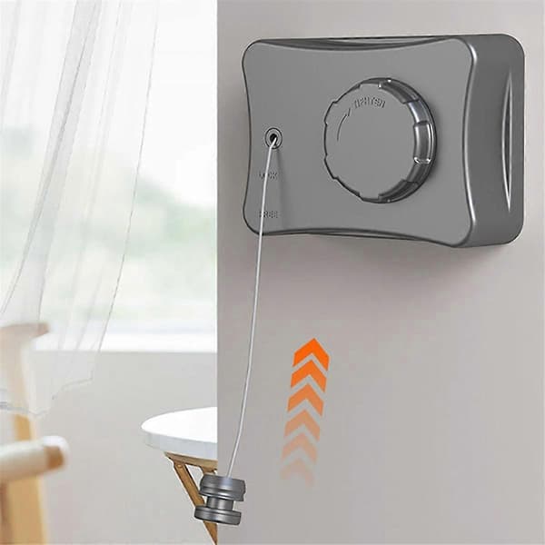 Wall Mounted Invisible Retractable Clothesline Adjustable White