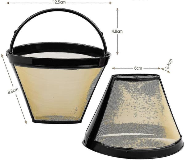 2023 - 2 stk. Gjenbrukbare Kaffefiltre Permanent Filter med Rustfritt Stål (ShiKai)