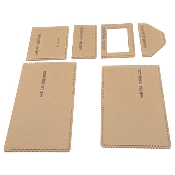 6 pcs Acrylic Template DIY Handmade Short Wallet Leather Pattern Mold Manual Craft Tools