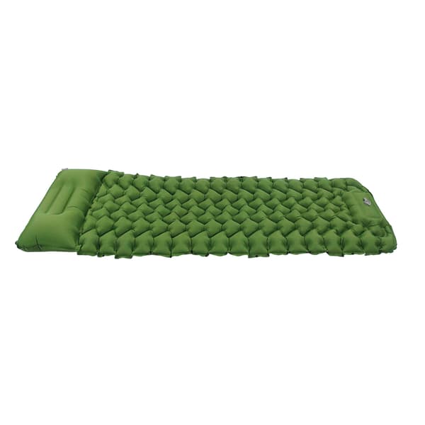 Inflatable Sleeping Pad Ergonomic Design Foot Inflatable Sleeping Pad with Storage Bag for Office Outdoor Camping Olive Green