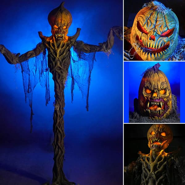 Græskar Stalker Harpiks Udendørs Skulptur Halloween Indendørs Udendørs Dekorativ Pynt til Have E E