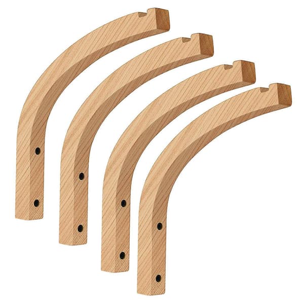 För inomhusväxter, väggmonterade hängande växtkrokar i trä, 4-pack