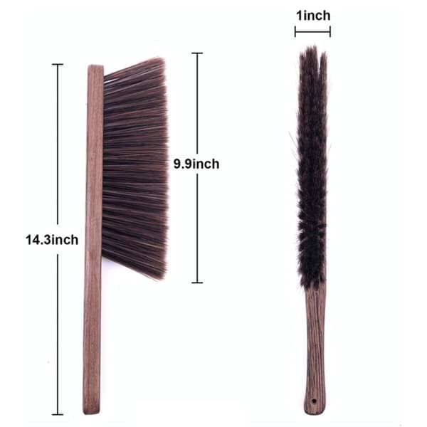 Handheld Cleaning Brushes - Soft Bristle Dust Brush for Cleaning Car/Bed/Sofa, Wooden Handle