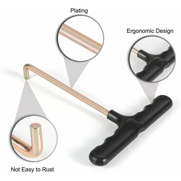 Trampoline Spring Puller T-Hook, Trampoline Tool Metal Tent Stake Puller for T-Hook, Hand Tool T-Hook Adjustment Spring Puller Kit
