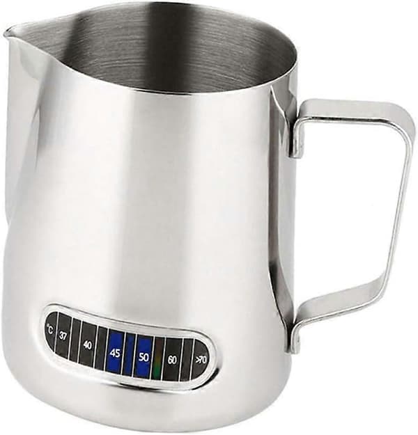 600 ml mælkeskummerkande i rustfrit stål med termometer, til kaffe, cappuccino, espresso, latte