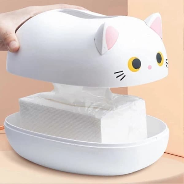 NA/1 st Tissue Box Kitten Multifunctional Brka Table Hygienic Cute Style Decoration