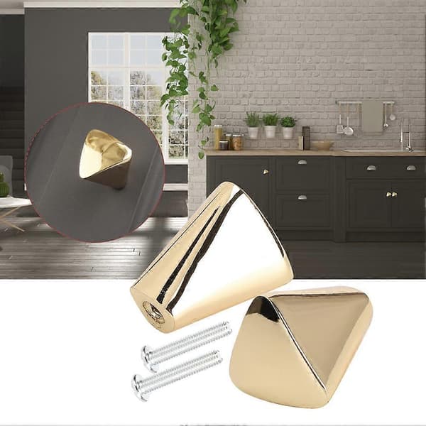 2 Set Cabinet Knob Modern Gold Zinc Alloy Wardrobe Drawer Kitchen Cabinet Door Pull Handle