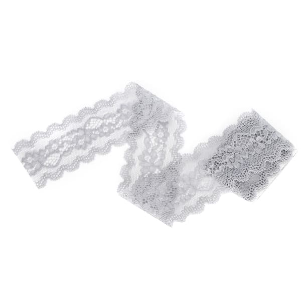 Floral Pattern Lace Ribbon Decorate Design Clothes Craft 10 Yard 5.5cm Width Grey