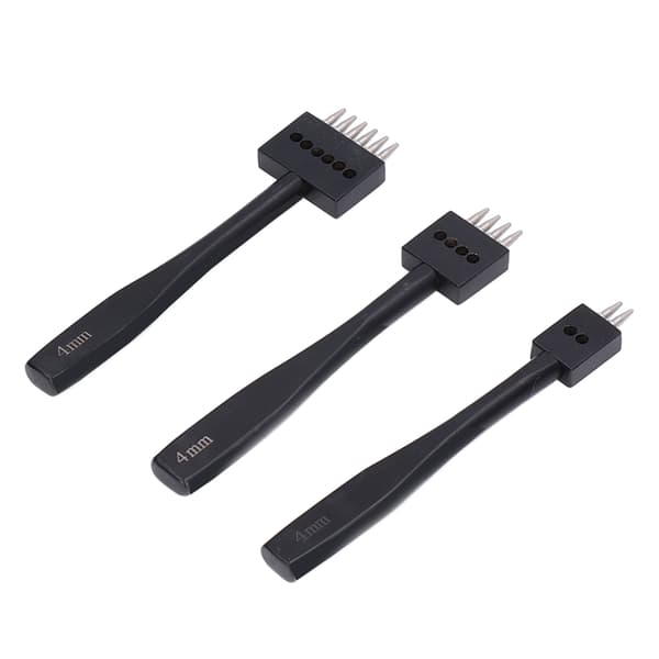 3 Pcs Punch Tool Set for Quick Punching in Various Sizes, High-Strength Professional Design, DIY Leather Row Punch Tool 4mm