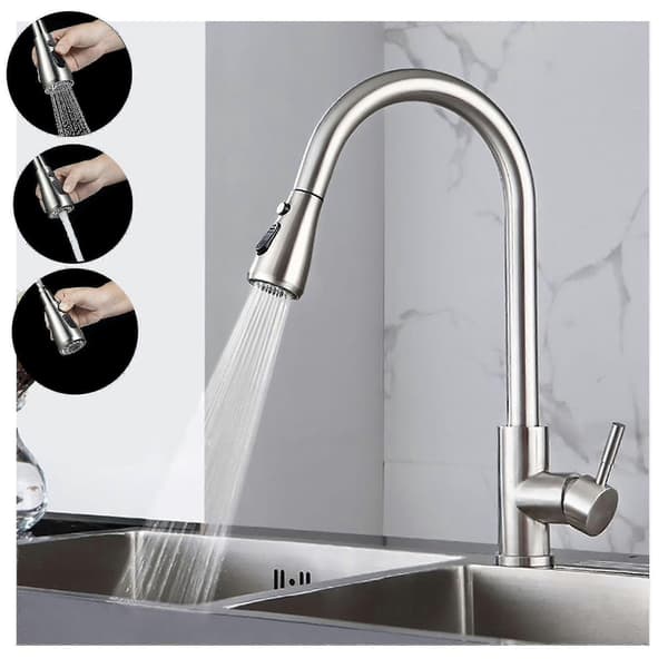 2024 Kitchen Faucet Pull-Out Mixer Kitchen Faucet Kitchen 360° Swivel Mixer Kitchen Sus304 Kitchen Faucet