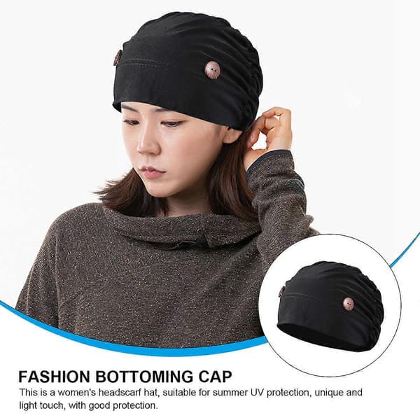 Svart Huvudduk för Kvinnor Kemoterapi Mössa 1st Multifunktionell Hatt