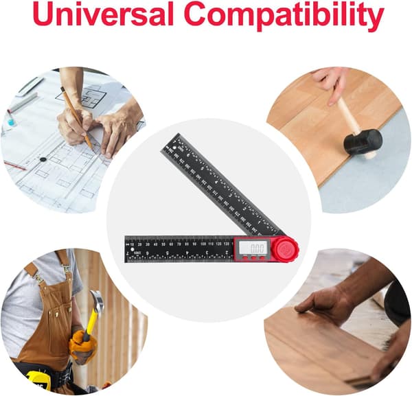 360 Degree Digital Angle Gauge with Dual Scale, 200 mm Angle Ruler