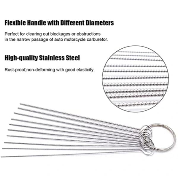 Carburetor Cleaning Kit Cleaning Needles Brushes Cleaning Tools