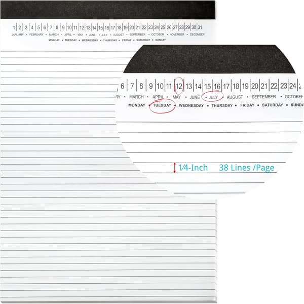 Notebook 8.5 x 11 Narrow Ruled Writing Pads for College and Office Notes, White, 3-Pack