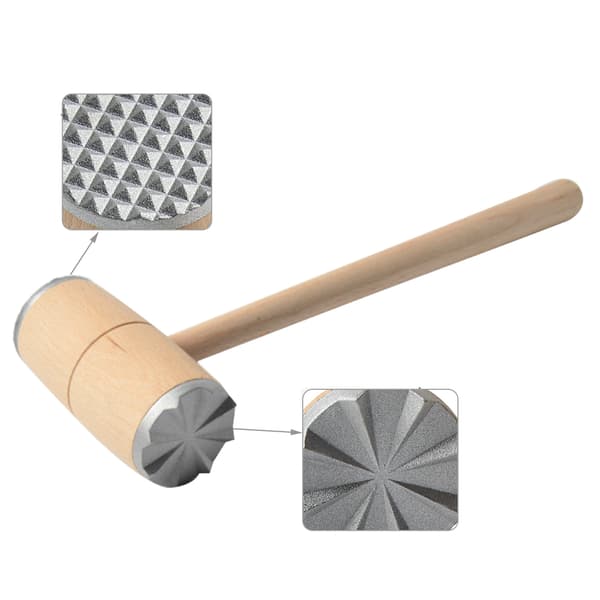 Double-Sided Wooden Meat Hammer Mallet Tenderizer Tool for Steak Practical Kitchen Utensil