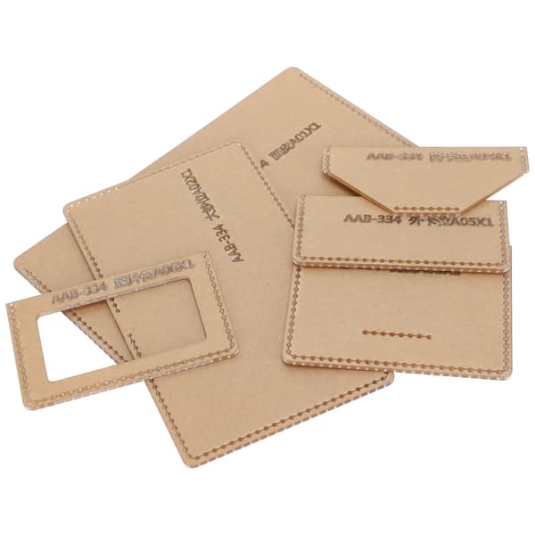 6 pcs Acrylic Template DIY Handmade Short Wallet Leather Pattern Mold Manual Craft Tools