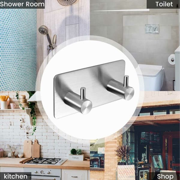 Stainless Steel Bathroom Hooks, Towel Hooks, Waterproof and Rustproof Wall Hooks, Door Hooks for Bathroom, Kitchen, Wardrobes
