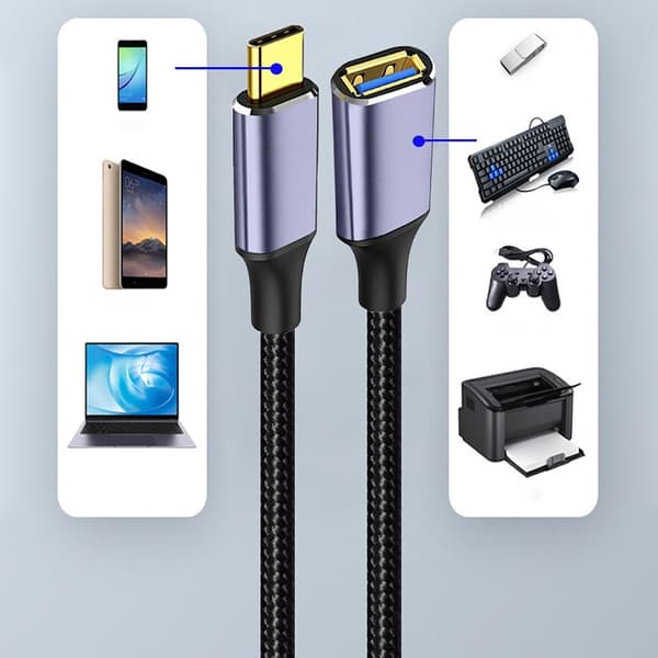 Typ-C–USB 3.0 A -jatkokaapeli 1,5 m