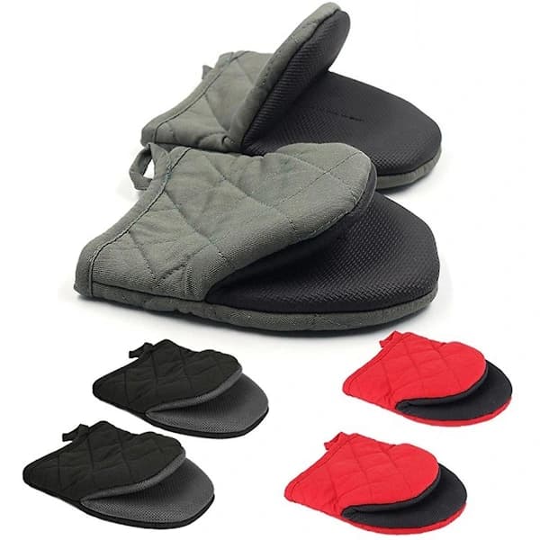 Pot Holders, Heat Resistant Silicone Mini Oven Mitts for Kitchen, Baking, Grilling, Microwave