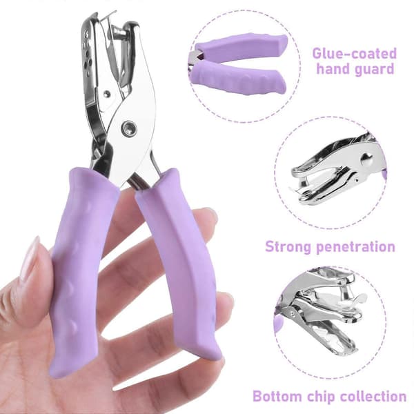 1 pc Hole Punch, Paper Punch Pliers 8 Sheet Capacity, Round