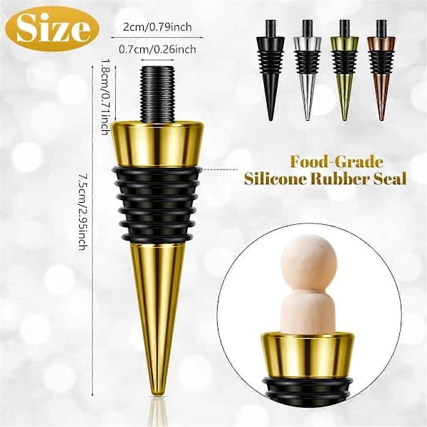 30 Pieces Empty Bottle Stoppers with Threaded Post Metal Wine Stopper Inserts Set Hardware for Wood T