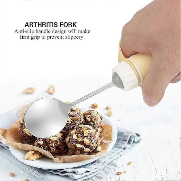 Adaptive Spoon for Parkinson's & Arthritis, Elderly Cutlery with Rotating Ergonomic Handle, Stainless Steel