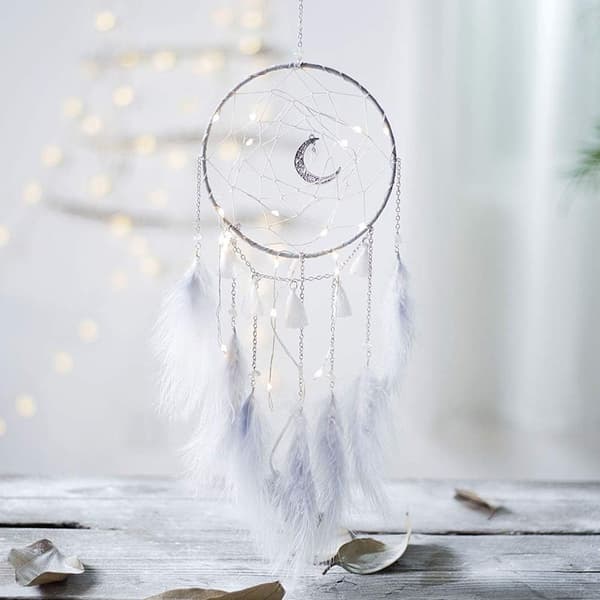 Dream Catcher, Feather Dream Catcher, Dream Catcher with LED Light, Handmade KLB