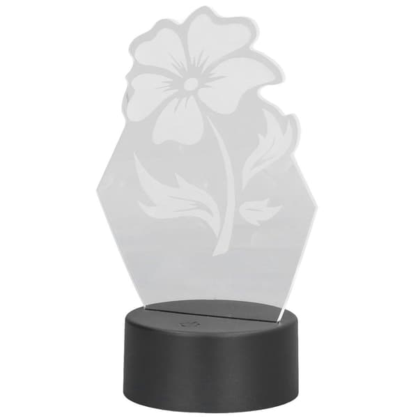 3D natlampe, 7 farver, touch-kontrol, 3D levende blomsterform KLB