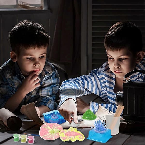 Glow-in-the-Dark Science Experiments Set Morsomme pedagogiske leker for gutter og jenter A A
