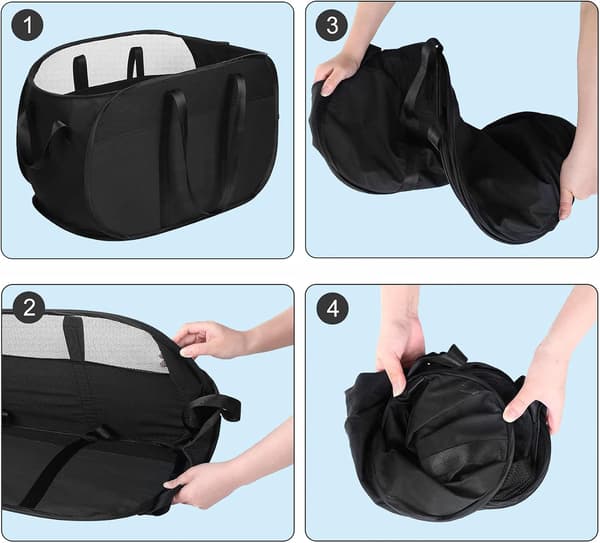 Mesh Laundry Bag, Foldable Laundry Hamper, for Laundry Room, Bathroom or Travel
