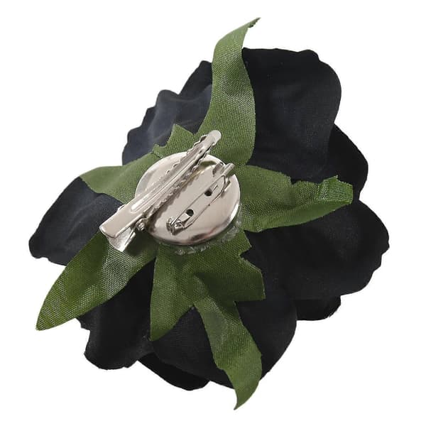 Hårnål i sidenblomst Bryllupskorsage Blomst 8cm Broche tilbehør - Sort