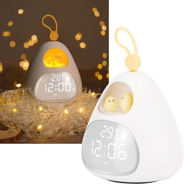 Children's Alarm Clock, Sleep Coach, Night Light, USB, DXGHC