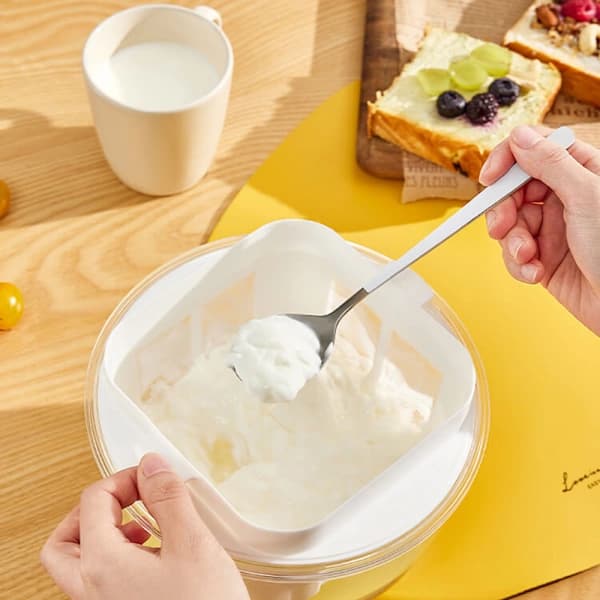 Hem Grekisk Yoghurt Sil Stor Kapacitet Mat Sil Kopp Köksredskap Rund