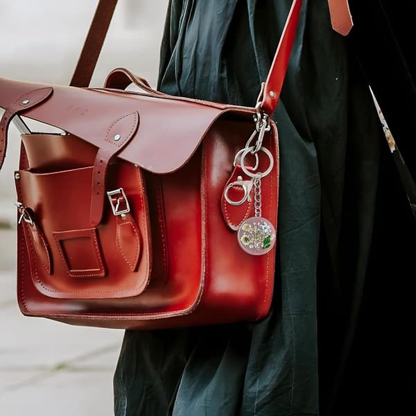 Tørrede Blomster Nøglering Charm, Søde Nøgleringe til Kvinder Tørrede Blomster Taske Charm til Håndtasker Tørret Presset Blomst Taske Charm