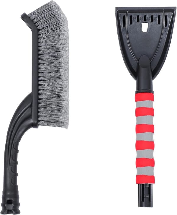 Snow Brush for Car - Two-in-One Ice Scraper - 25' Ergonomic Grip - Winter Car Accessories