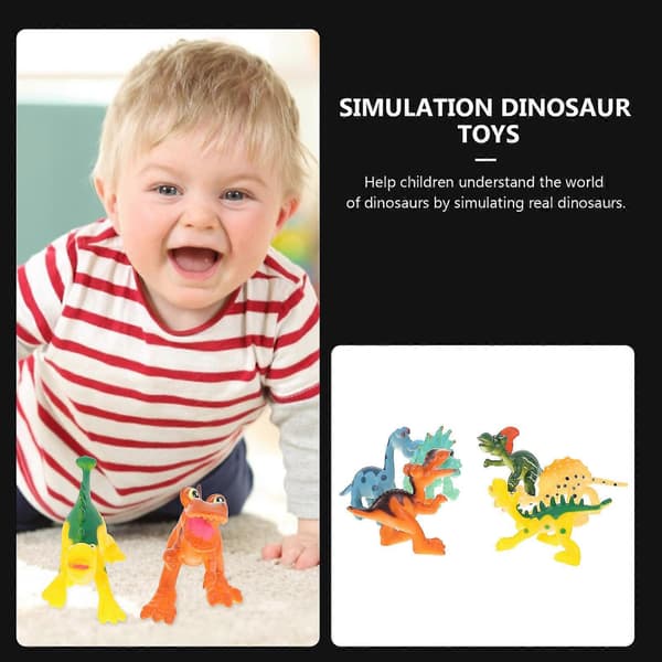 Simulering Dinosaurie Legetøj PVC Dinosaur Modeller til Dekoration 6 stk Legetøj