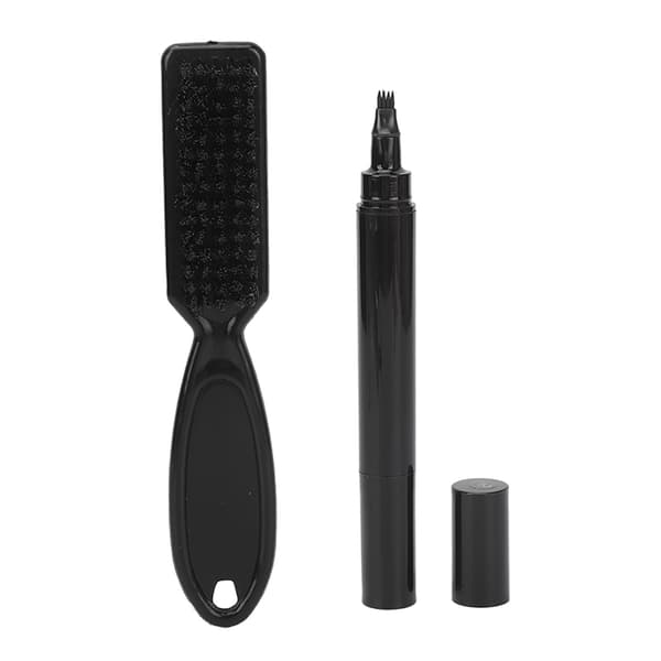 Beard Pen for Men Waterproof Long Lasting 4-Tip Beard Filler Pen with Beard Brush