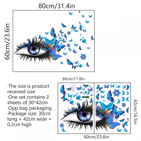 #Blue wall sticker eyelashes wall sticker#