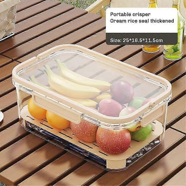 Portable Refrigerator Storage Box, Large Capacity Portable Crisper with Handle, Fruit Storage C