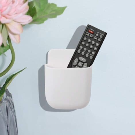 3-piece Remote Control Holder, Wall Mounted Multimedia Organizer, TV Remote Control Storage Box (White)