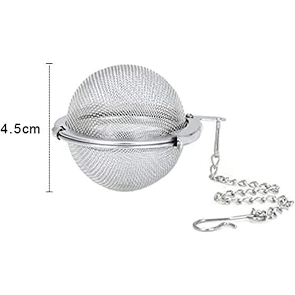 Tekoker i rustfritt stål, tesil, 4,5 cm tekule, tefilter