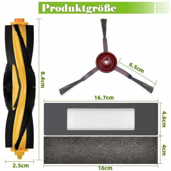 Kompatibelt reservedelstilbehørsett egnet for DEEBOT OZMO N7/N8 Pro+ /920/950/T5/T8/T8