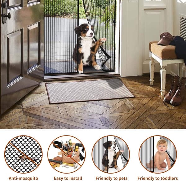 Magnetic Mosquito Net Door - Automatic Closing - Ultra-fine Mesh - Easy Tool-Free Installation - Suitable for Daily Use - 110*220CM