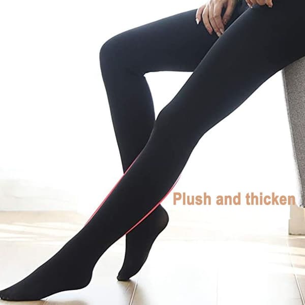 Dam vinter termiska tights med ogenomskinlig fleecefoder Svart-Foot KLB