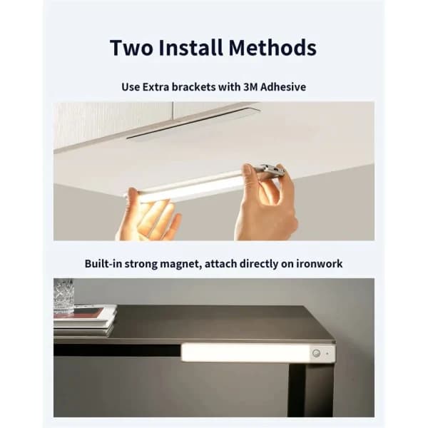 Motion Sensor Cabinet Lighting, LED Detachable Battery Powered Dimmable Wardrobe Lights, Rechargeable Wireless Under Cabinet Lighting, Night Light, 4...