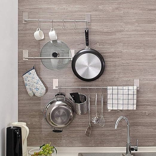 (20 stycken, små, silver) 20-pack 6 cm Kraftiga S-formade Hängkrokar för Kök, Badrum, Sovrum och Kontor