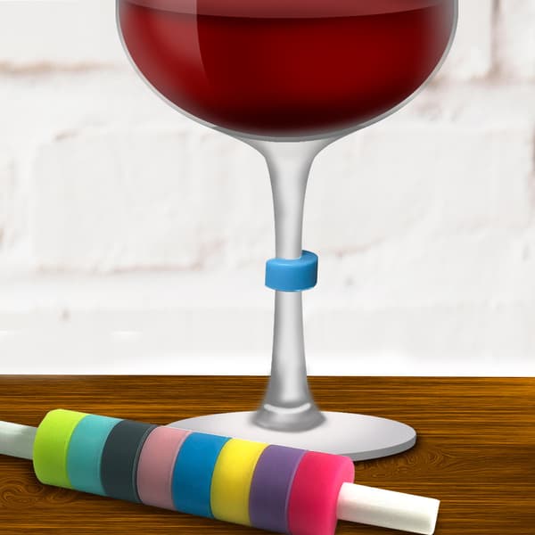 16 Creative Circular Silicone Red Wine Glass Labels, Red Wine Glass Accessories