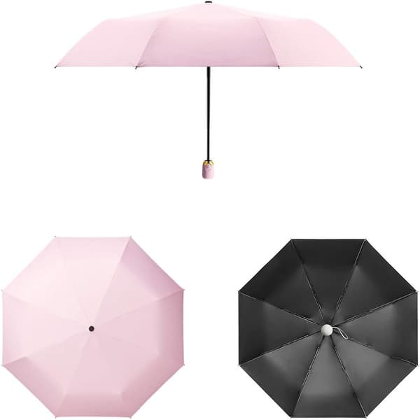 Automatisk foldbar parasol til kvinder Solbeskyttelse Anti-UV Kompakt P