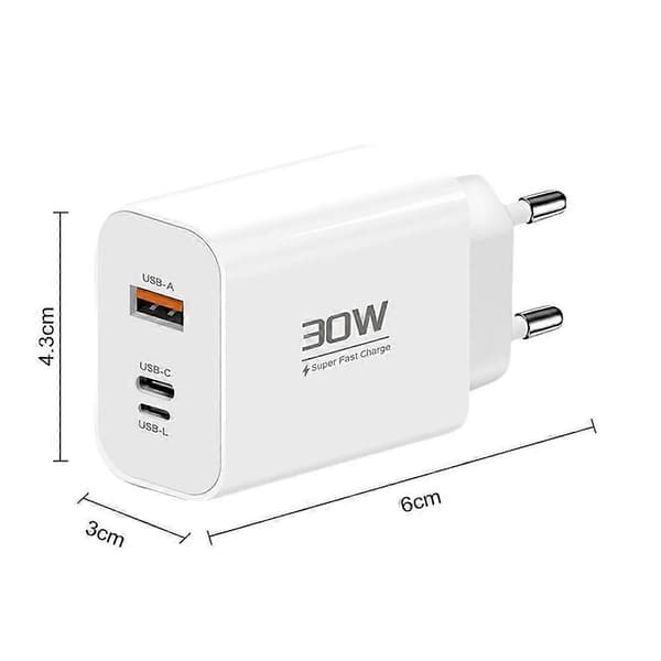 Fast Charger Compatible with iPhone 15 Compatible with Huawei P50 Pro Compact PD 30W High Power Reverse Charging Efficient Phone Charging Adapter Compati